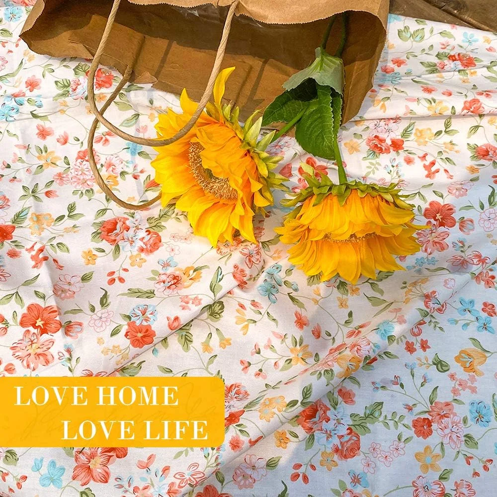 پارچه نخی LANEHUA متری برای خیاطی، کاردستی، طراحی مد، پارچه های طرح دار چاپی قابل شستشو؛ عرض کامل قابل برش 100x160 سانتی متر (گل های نارنجی بهاری) پارچه نخی LANEHUA متری برای خیاطی، کاردستی، طراحی مد، پارچه های طرح دار چاپی قابل شستشو؛ عرض کامل قابل برش 100x160 سانتی متر (گل های نارنجی بهاری)