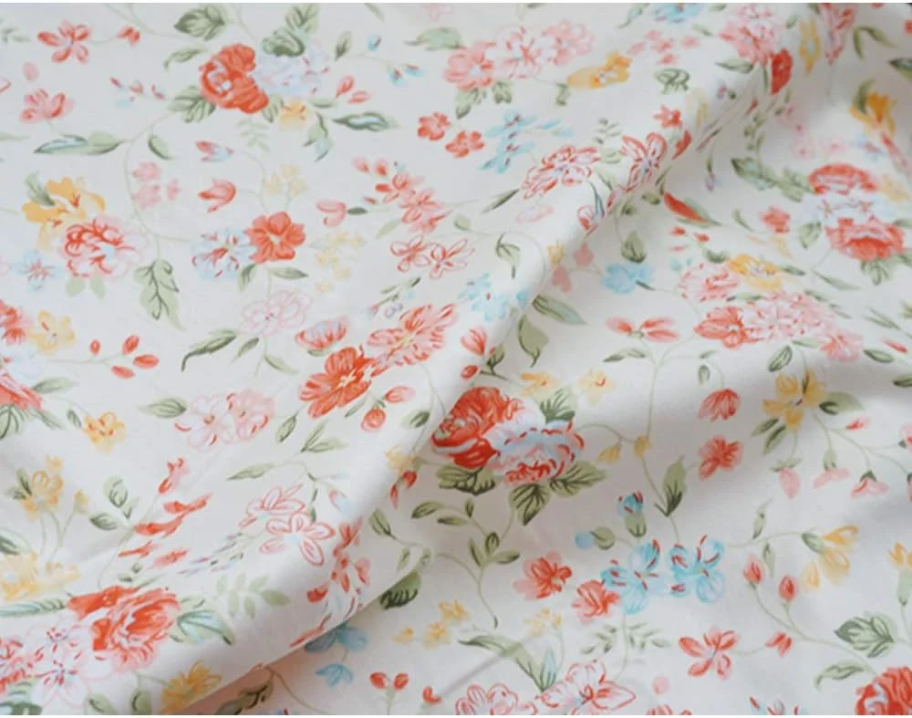 پارچه نخی LANEHUA متری برای خیاطی، کاردستی، طراحی مد، پارچه های طرح دار چاپی قابل شستشو؛ عرض کامل قابل برش 100x160 سانتی متر (گل های نارنجی بهاری) پارچه نخی LANEHUA متری برای خیاطی، کاردستی، طراحی مد، پارچه های طرح دار چاپی قابل شستشو؛ عرض کامل قابل برش 100x160 سانتی متر (گل های نارنجی بهاری)