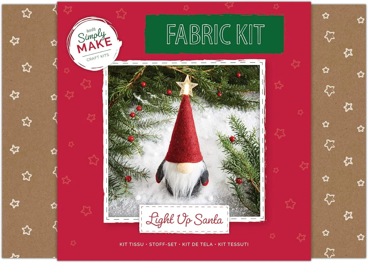 کیت کاردستی پارچه ای کریسمس Simply Make - بابانوئل چراغ دار، کاردستی مواد پارچه ای جشن، برای بزرگسالان و نوجوانان، برای شگفت انگیزترین زمان سال - کریسمس! شامل تمام لوازم جانبی