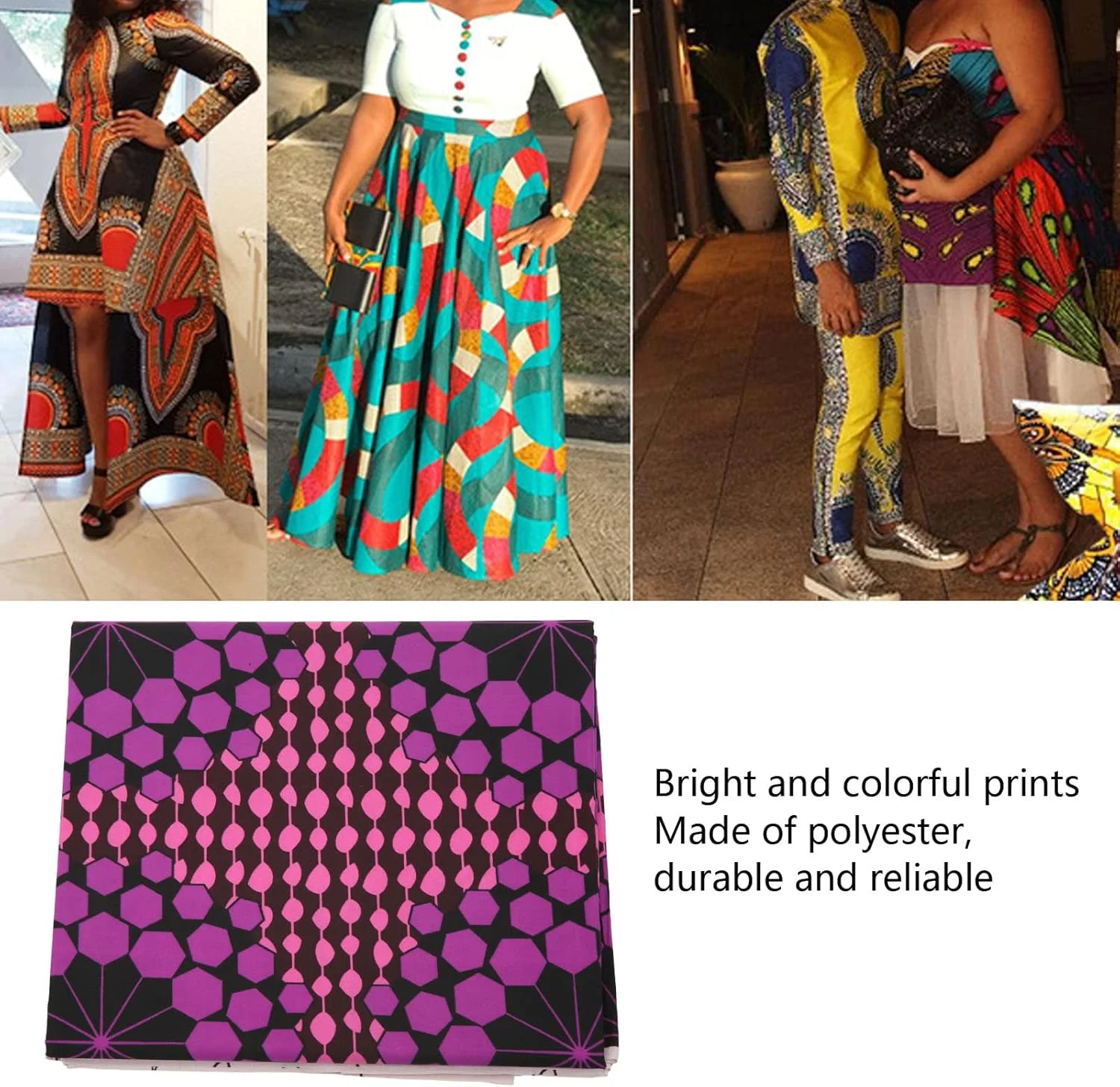 پارچه آفریقایی 6 یاردی، پارچه چاپی مومی آنکارا آفریقایی برای خیاطی، پروژههای صنایع دستی لباس مهمانی و تکه دوزی DIY (شماره 3) پارچه آفریقایی 6 یاردی، پارچه چاپی مومی آنکارا آفریقایی برای خیاطی، پروژههای صنایع دستی لباس مهمانی و تکه دوزی DIY (شماره 3)