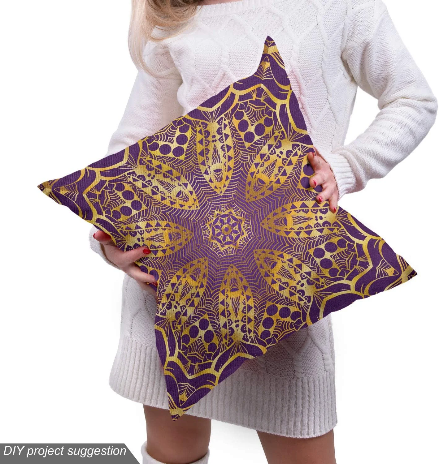 پارچه طرح ماندالای بنفش Ambesonne، طرح بوهمی، تصویر جهان، پارچه تزئینی برای روکش و لوازم منزل، 3 یارد، بنفش زرد پارچه طرح ماندالای بنفش Ambesonne، طرح بوهمی، تصویر جهان، پارچه تزئینی برای روکش و لوازم منزل، 3 یارد، بنفش زرد