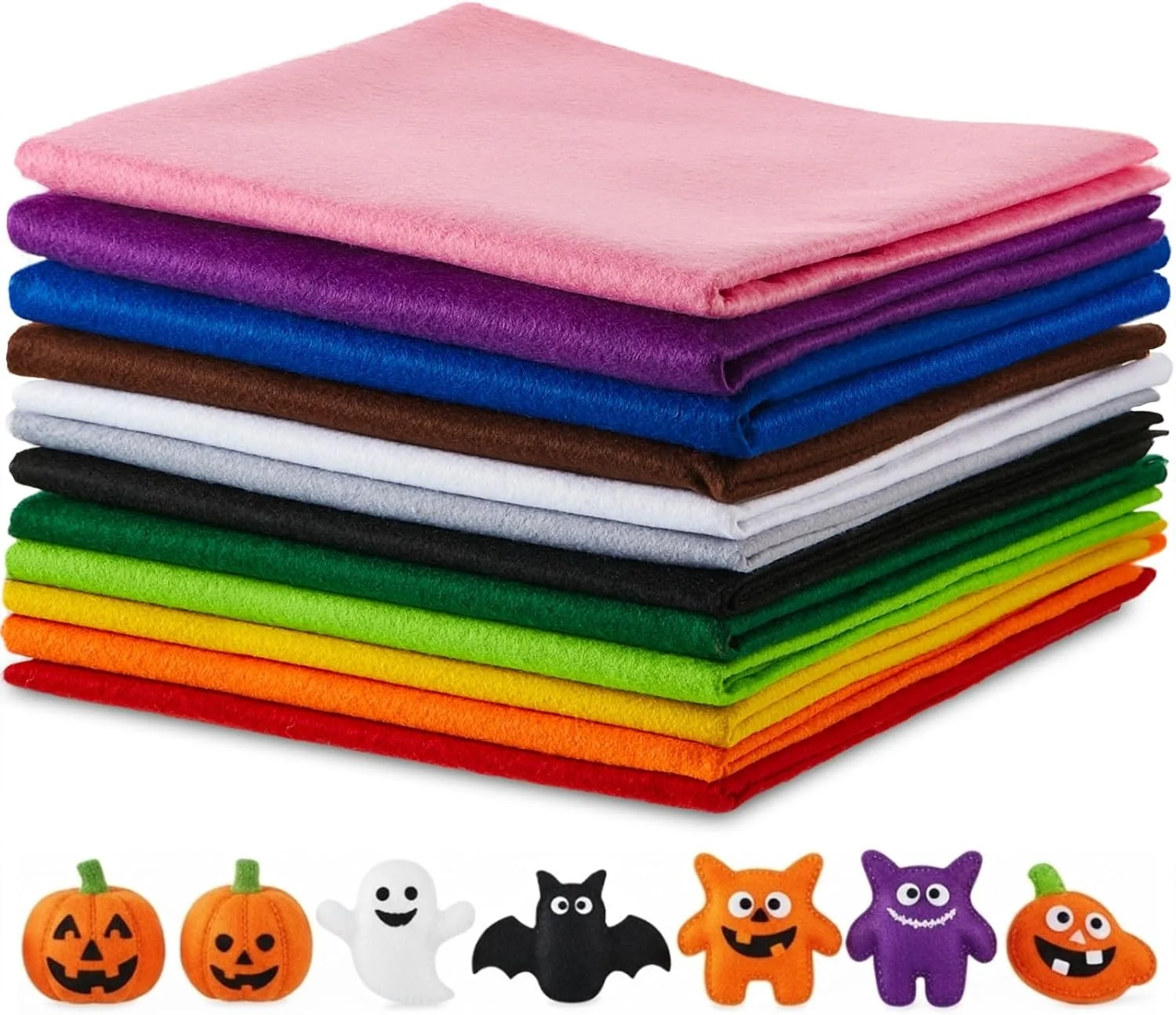 ورقه‌های پارچه نمدی بزرگ ویل‌باند در 12 رنگ متنوع، بسته‌ی نمد اکریلیک رنگارنگ برای هنر و صنایع دستی، خیاطی و تکه‌دوزی، ضخامت 1.2 میلی‌متر (95 × 50 سانتی‌متر)