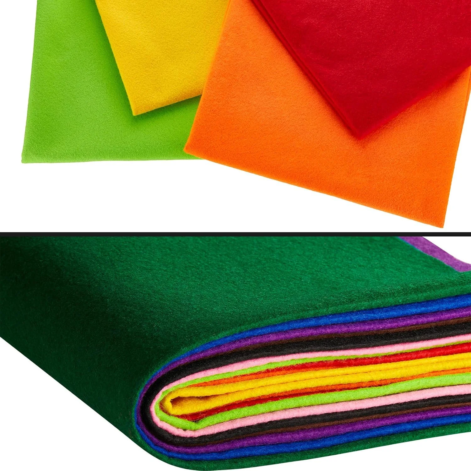 ورقه‌های پارچه نمدی بزرگ ویل‌باند در 12 رنگ متنوع، بسته‌ی نمد اکریلیک رنگارنگ برای هنر و صنایع دستی، خیاطی و تکه‌دوزی، ضخامت 1.2 میلی‌متر (95 × 50 سانتی‌متر)