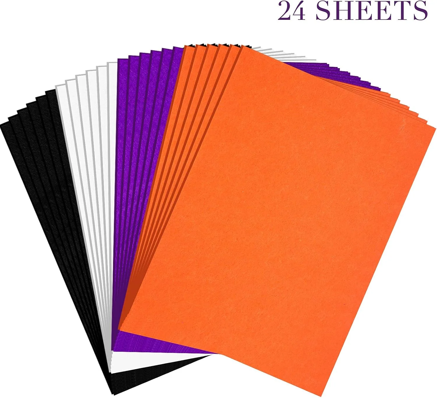 Tegeme 24 Pieces 11.8 x 8.3 Inch Halloween Felt Fabric Sheets, 1.2 mm Thick Assorted Colors Felt Fabric Sheet Patchwork Sewing Craft Sheet for Making Crafts, DIY Halloween Decorations