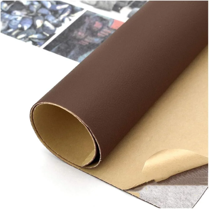 XCYYBB چرم مصنوعی خود چسب پارچه چرمی برچسب مبل تخت خواب کنار تختی صندلی بازسازی شده دست ساز کیف نرم مواد DIY پارچه روکش - قهوه ای 26# 1.38x5m