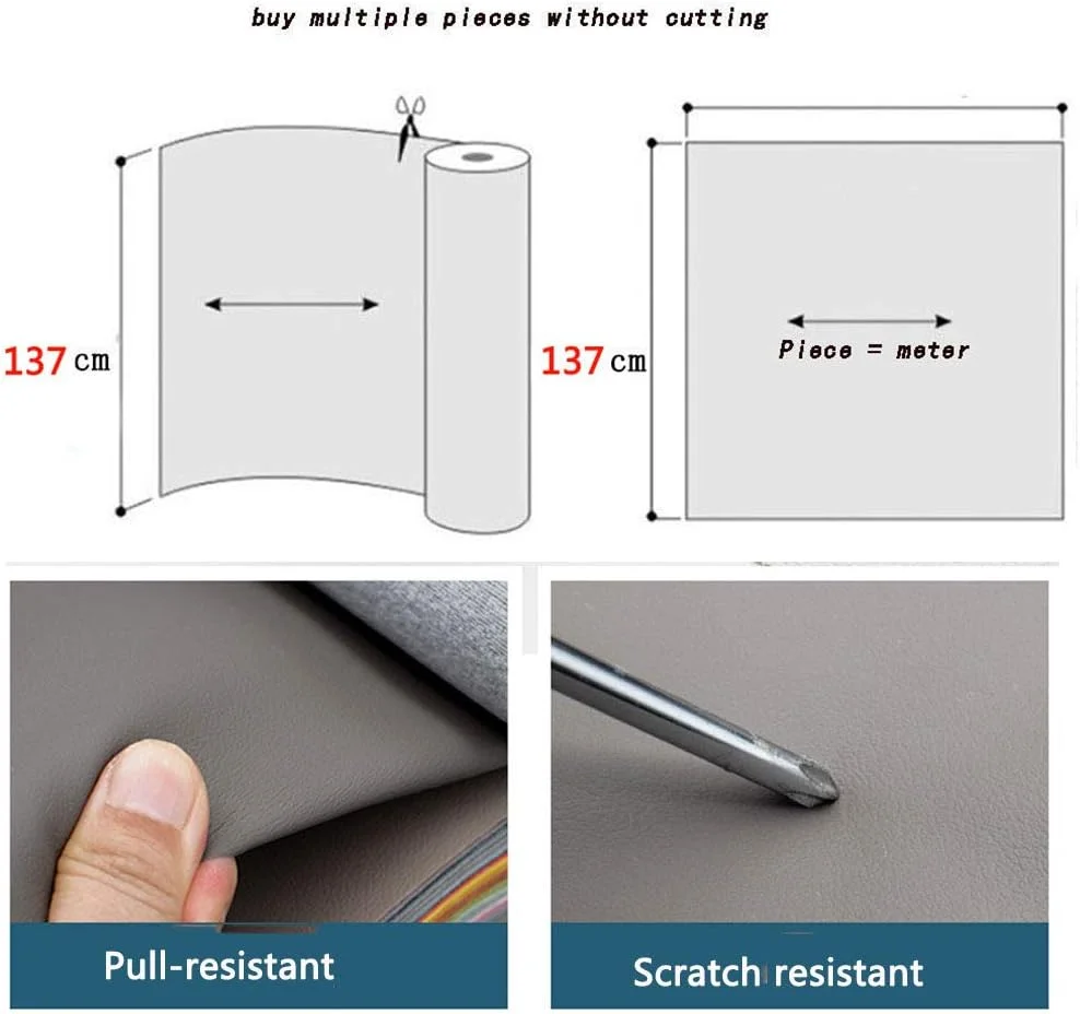 XCYYBB چرم مصنوعی خود چسب پارچه چرمی برچسب مبل تخت خواب کنار تختی صندلی بازسازی شده دست ساز کیف نرم مواد DIY پارچه روکش - قهوه ای 26# 1.38x5m