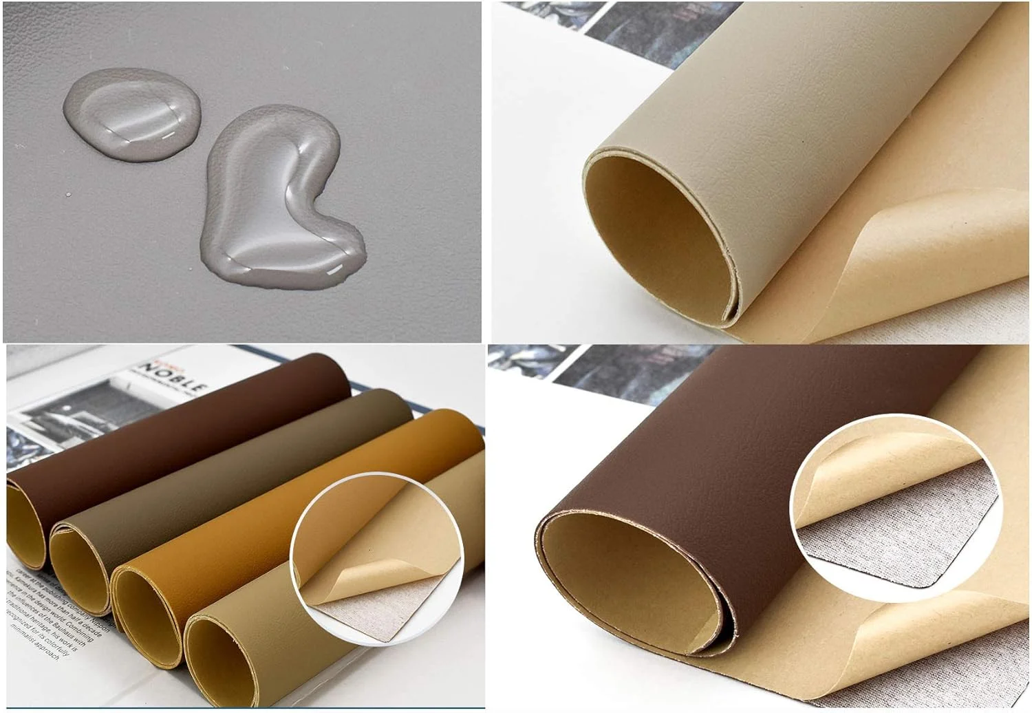 XCYYBB چرم مصنوعی خود چسب پارچه چرمی برچسب مبل تخت خواب کنار تختی صندلی بازسازی شده دست ساز کیف نرم مواد DIY پارچه روکش - قهوه ای 26# 1.38x5m