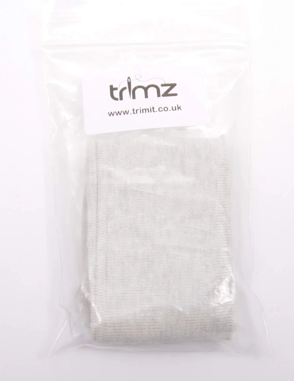 Trimz پارچه کشباف لبه آستین/مچ، طوسی روشن، 110 سانتی متر در 6 سانتی متر
