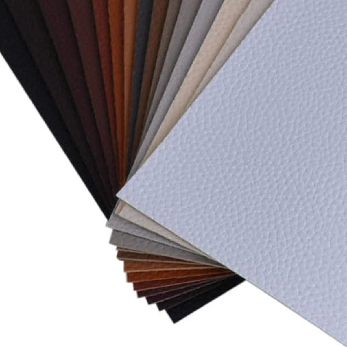 Doublefire 15 تکه سایز A4 رنگ تیره ضخامت 1.2 میلی متر بافت چرم مصنوعی طرح لیچی پارچه پشتی نخی برای ساخت پاپیون مو، گوشواره، زیربشقابی 15 رنگ هر رنگ یک ورق