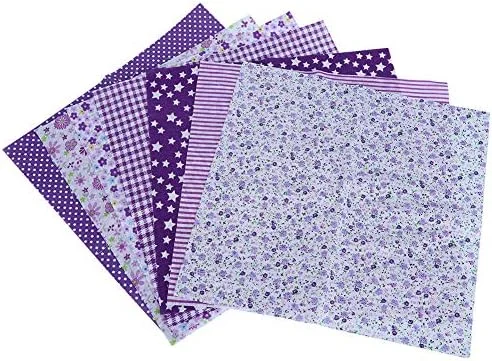 پارچه نخی طرح گل بنفش 7 تکه 50x50 سانتی متر، مناسب خیاطی، تکه دوزی، کاردستی و ساخت لوازم DIY پارچه نخی طرح گل بنفش 7 تکه 50x50 سانتی متر، مناسب خیاطی، تکه دوزی، کاردستی و ساخت لوازم DIY