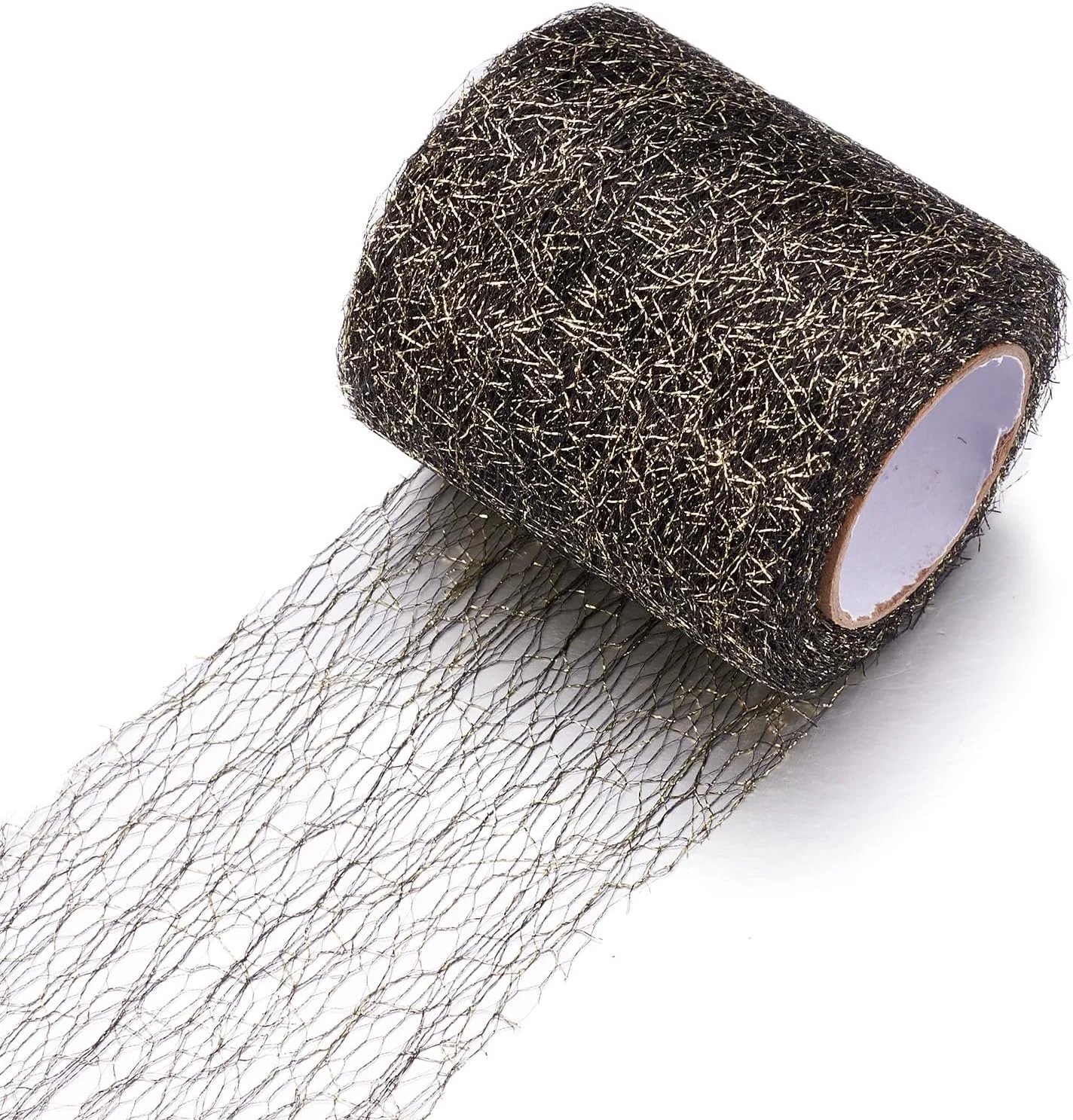 رول پارچه توری فیبر Pandahall، 20 یارد، 3 اینچ، مشکی، رول نوار توری قدیمی برای خیاطی دامن، کاردستی، دکوراسیون مهمانی منزل
