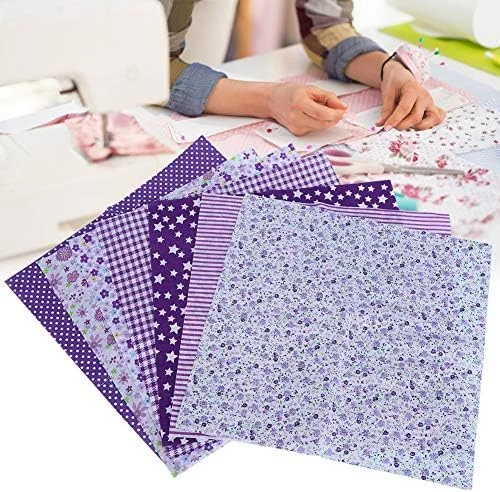 پارچه نخی طرح گل بنفش 7 تکه 50x50 سانتی متر، مناسب خیاطی، تکه دوزی، کاردستی و ساخت لوازم DIY پارچه نخی طرح گل بنفش 7 تکه 50x50 سانتی متر، مناسب خیاطی، تکه دوزی، کاردستی و ساخت لوازم DIY