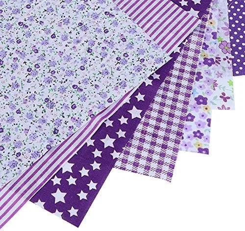 پارچه نخی طرح گل بنفش 7 تکه 50x50 سانتی متر، مناسب خیاطی، تکه دوزی، کاردستی و ساخت لوازم DIY پارچه نخی طرح گل بنفش 7 تکه 50x50 سانتی متر، مناسب خیاطی، تکه دوزی، کاردستی و ساخت لوازم DIY
