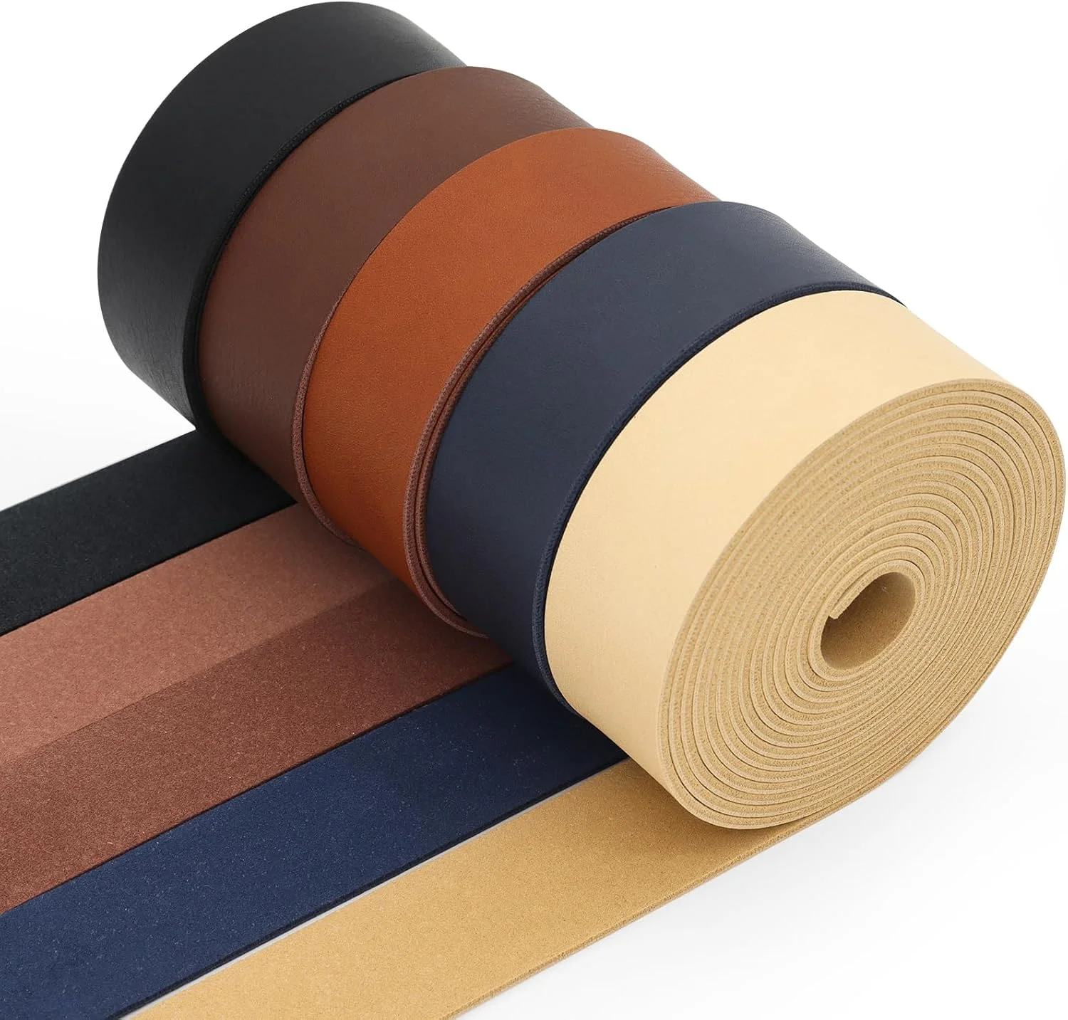 نوار چرمی مصنوعی ABIDISO، عرض 2.5 سانتی متر، طول 254 سانتی متر، چرم نرم برای پروژه های صنایع دستی DIY، نوارهای کمربند چرمی، کارگاه سرگرمی - قهوه ای