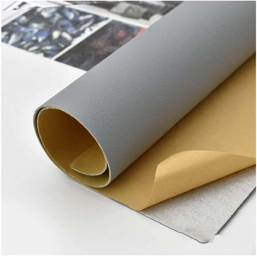 پچ تعمیر چرمی خود چسب چرم مصنوعی XCYYBB. پارچه چرم مصنوعی خود چسب، مورد استفاده برای مبل، رومیزی، دکوراسیون منزل، کیف DIY خودرو - خاکستری 18# 1.38x5m
