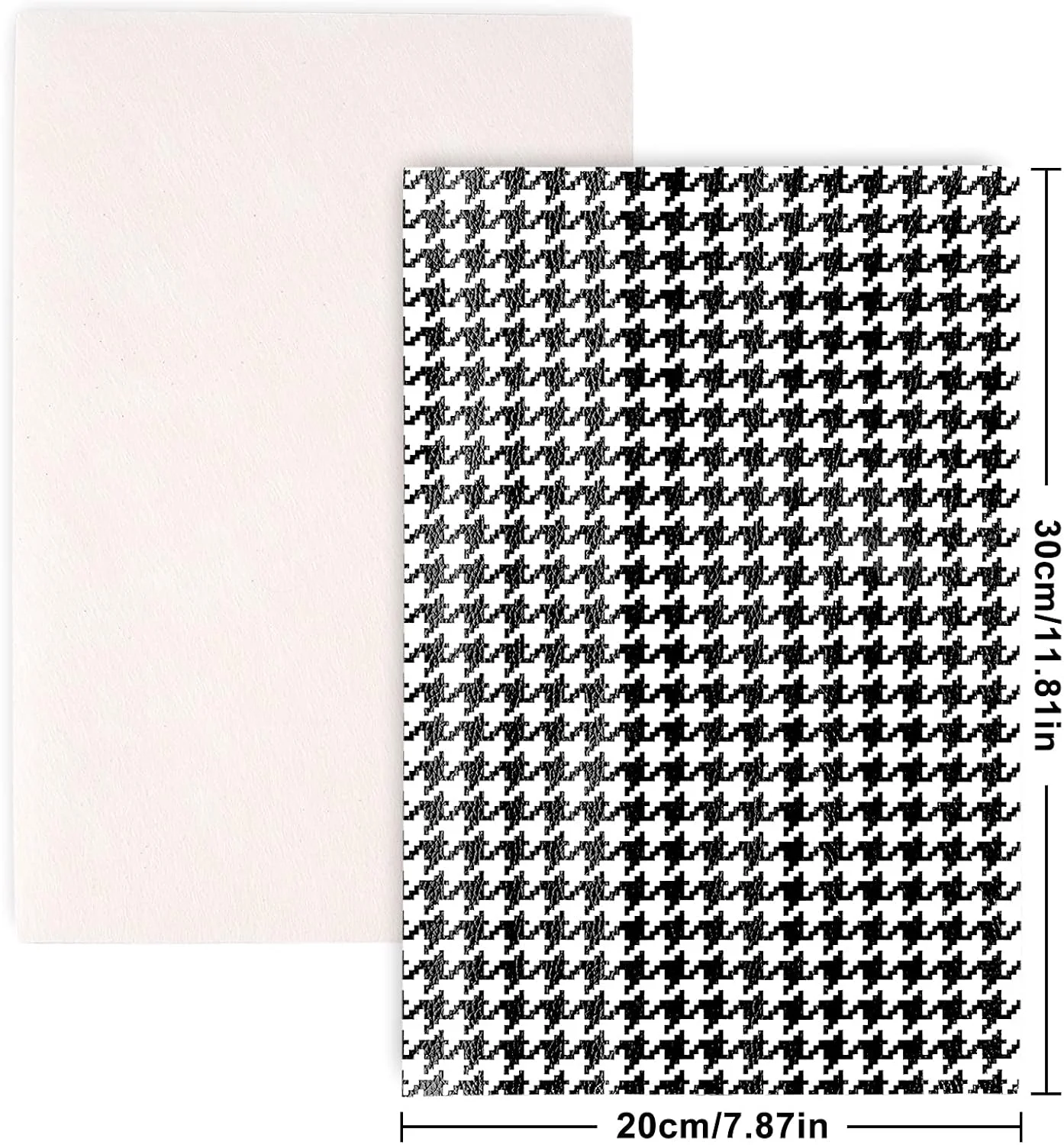 ورق چرم مصنوعی Whaline، 10 عدد، سفید و مشکی، پارچه چرم مصنوعی 20x30 سانتی متر، طرح راه راه، چهارخانه، چرم مصنوعی اکلیلی برای ساخت گوشواره و پاپیون مو