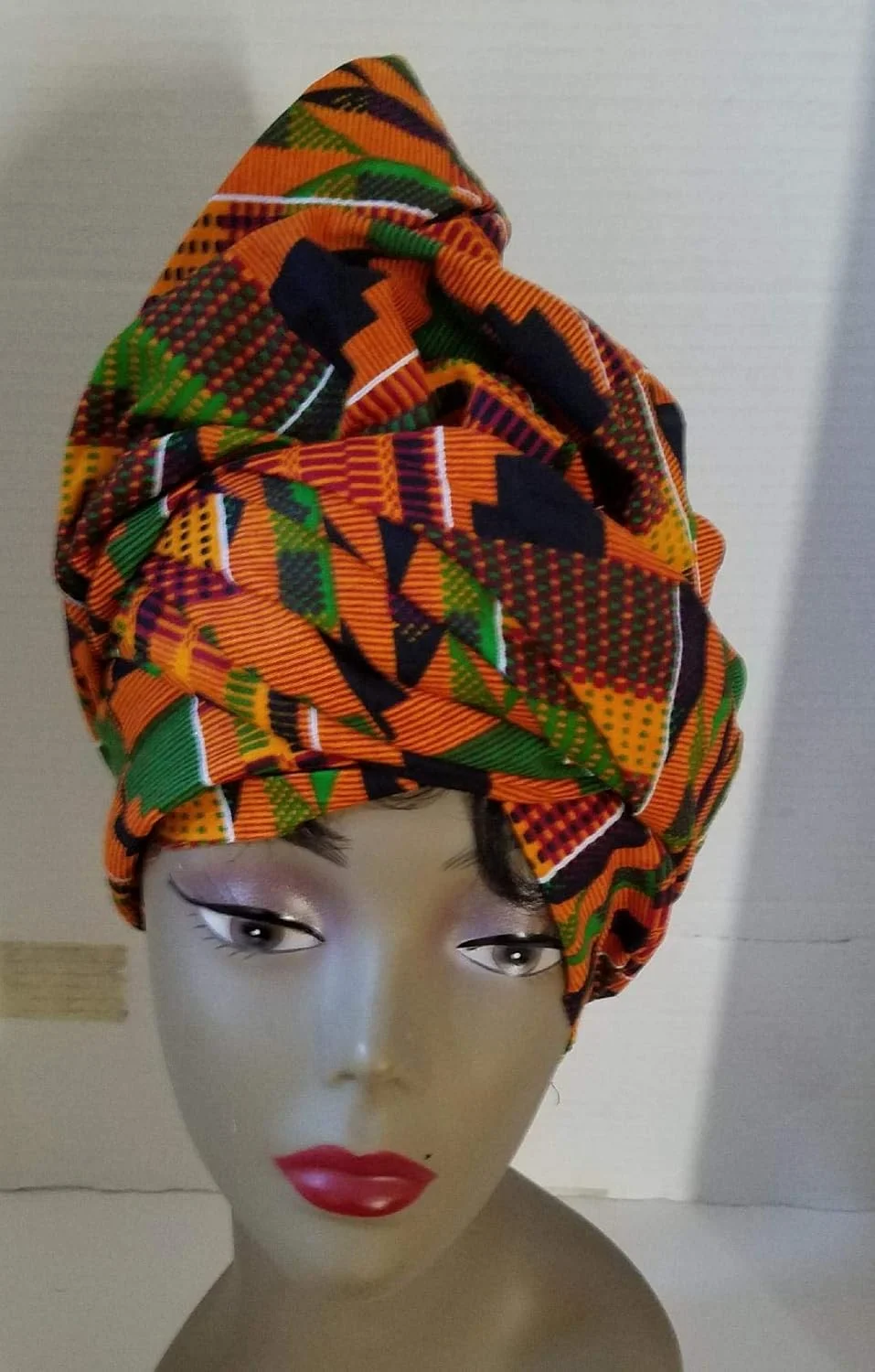 پارچه آفریقایی کنته طرح #7 - یک یارد نخی با عرض 44 اینچ، مناسب برای بستن سر، روسری، گروه کر، لباس فرم رقص، عمامه و حجاب