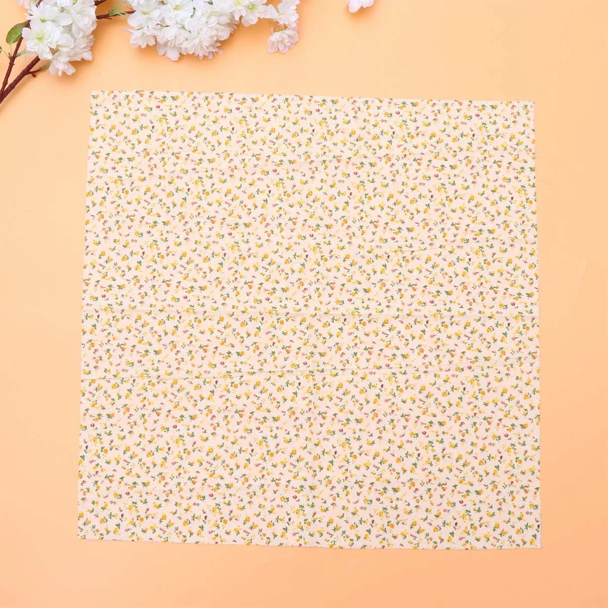 ZHANGZONG بسته 5 عددی پارچه های چاق پارچه ای، پارچه نخی، پارچه DIY دست ساز، پارچه لحاف دوزی، خیاطی، صنایع دستی DIY، تکه دوزی (زرد)