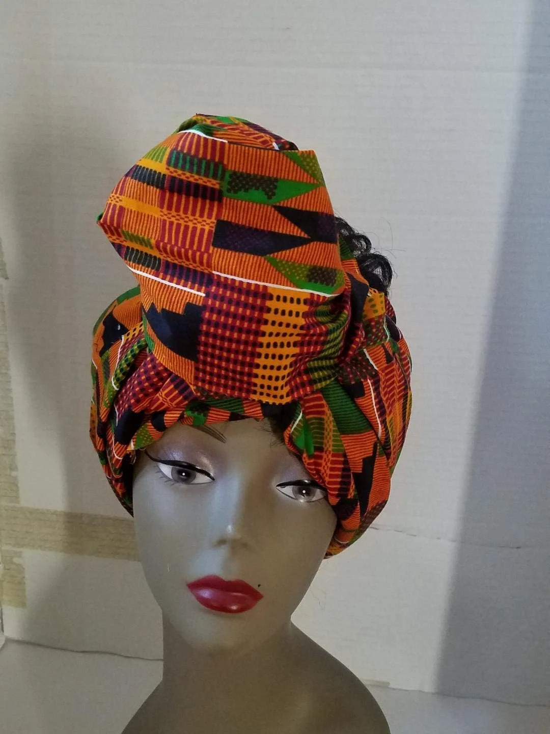 پارچه آفریقایی کنته طرح #7 - یک یارد نخی با عرض 44 اینچ، مناسب برای بستن سر، روسری، گروه کر، لباس فرم رقص، عمامه و حجاب