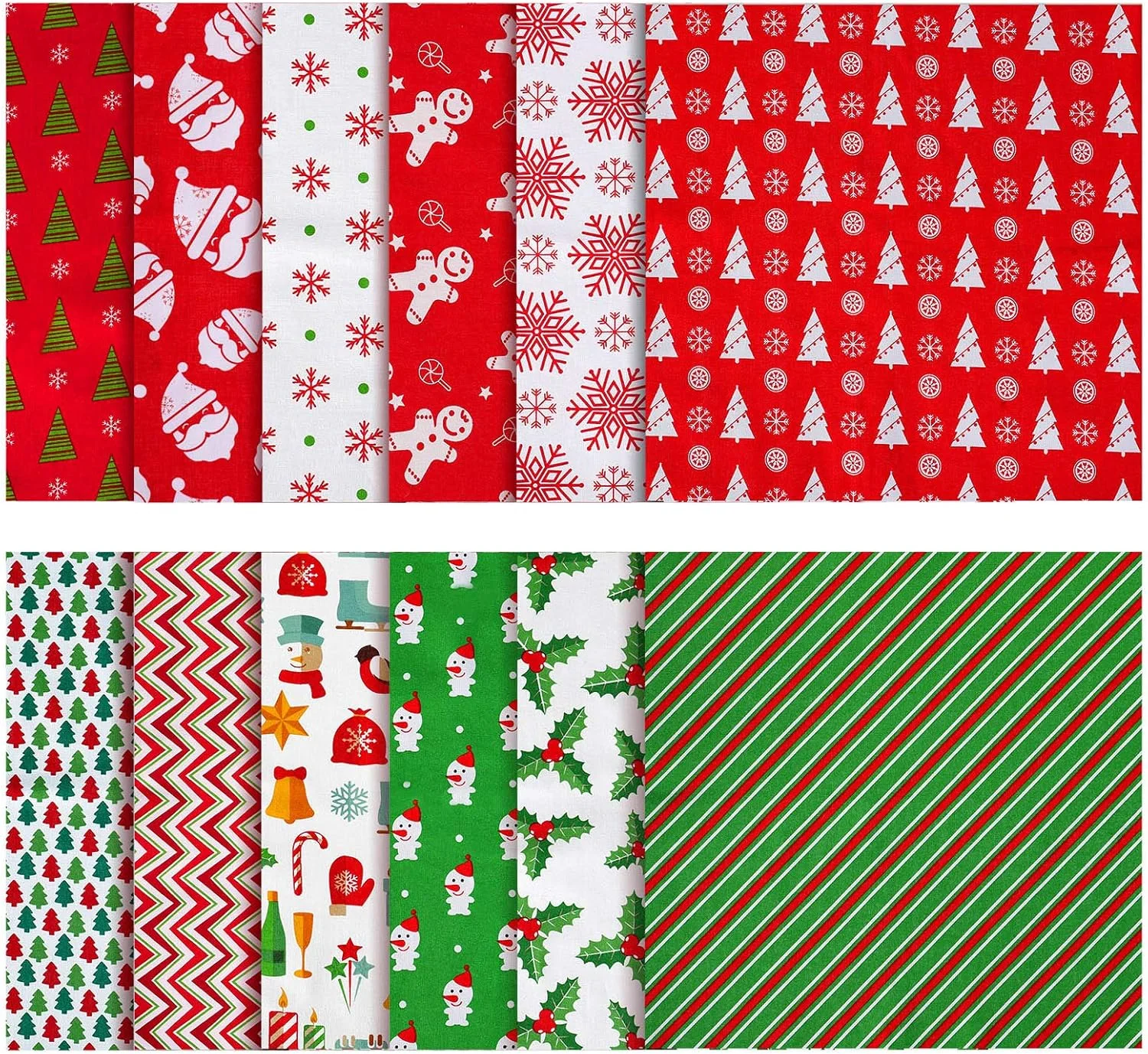 Tatuo 12 Pieces 11.8 x 11.8 Inches Christmas Fabric Bundles Multi-Color Fabric Patchwork Christmas Tree Fat Quarters for DIY Craft Christmas DIY Quilting Tatuo 12 Pieces 11.8 x 11.8 Inches Christmas Fabric Bundles Multi-Color Fabric Patchwork Christmas Tree Fat Quarters for DIY Craft Christmas DIY Quilting