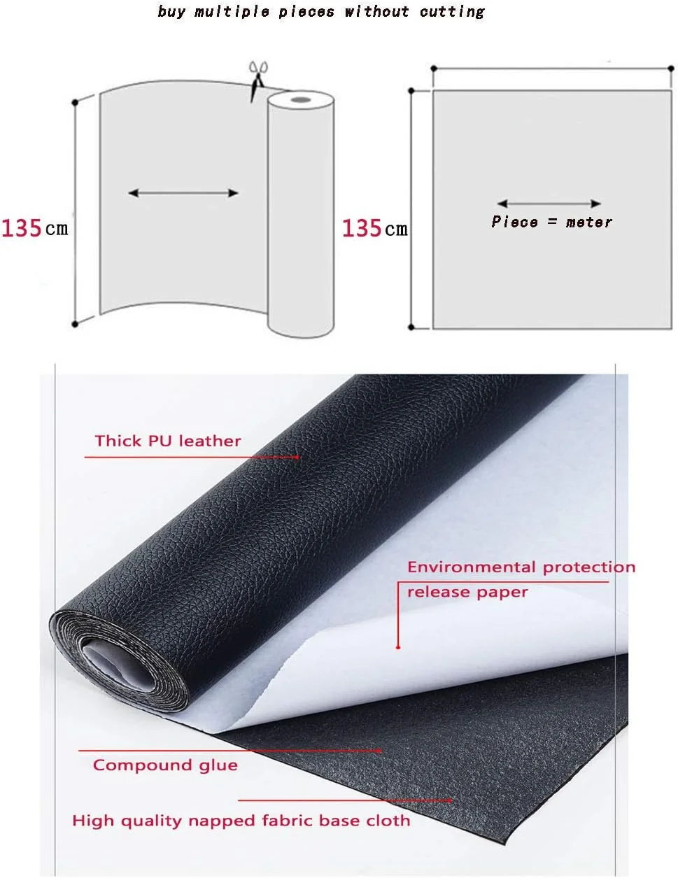 Leather Sheets Flower Faux Leather Sheets PU Leather Fabric Sheets Self-adhesive Leather Fabric Leather self-adhesive repair patch Self-adhesive Leather Fabric -Black 1# 1.35x8m Leather Sheets Flower Faux Leather Sheets PU Leather Fabric Sheets Self-adhesive Leather Fabric Leather self-adhesive repair patch Self-adhesive Leather Fabric -Black 1# 1.35x8m