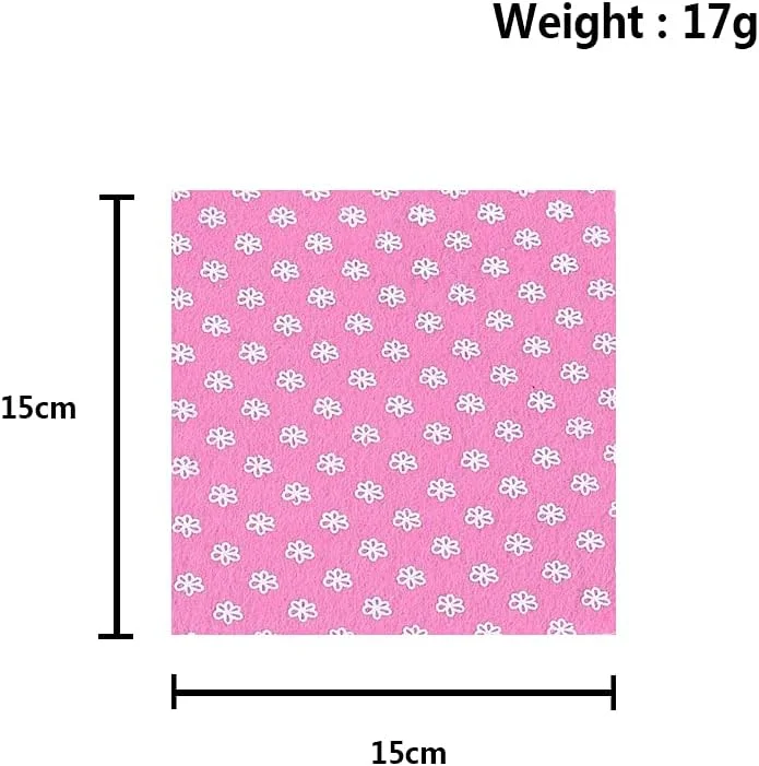 20 عدد پارچه نمدی طرح دار رنگی، تکه دوزی طرح دار، پارچه غیر بافته شده طرح گل نقطه ای برای اسکرپ بوک، خیاطی، کاردستی DIY