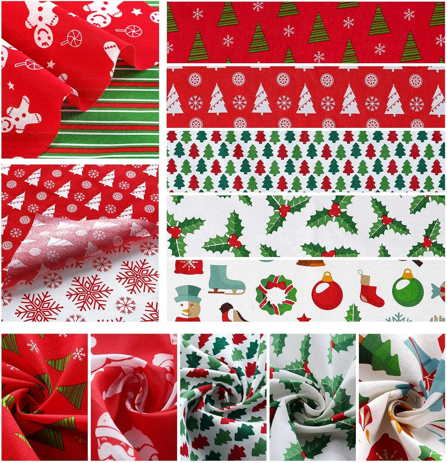 Tatuo 12 Pieces 11.8 x 11.8 Inches Christmas Fabric Bundles Multi-Color Fabric Patchwork Christmas Tree Fat Quarters for DIY Craft Christmas DIY Quilting Tatuo 12 Pieces 11.8 x 11.8 Inches Christmas Fabric Bundles Multi-Color Fabric Patchwork Christmas Tree Fat Quarters for DIY Craft Christmas DIY Quilting