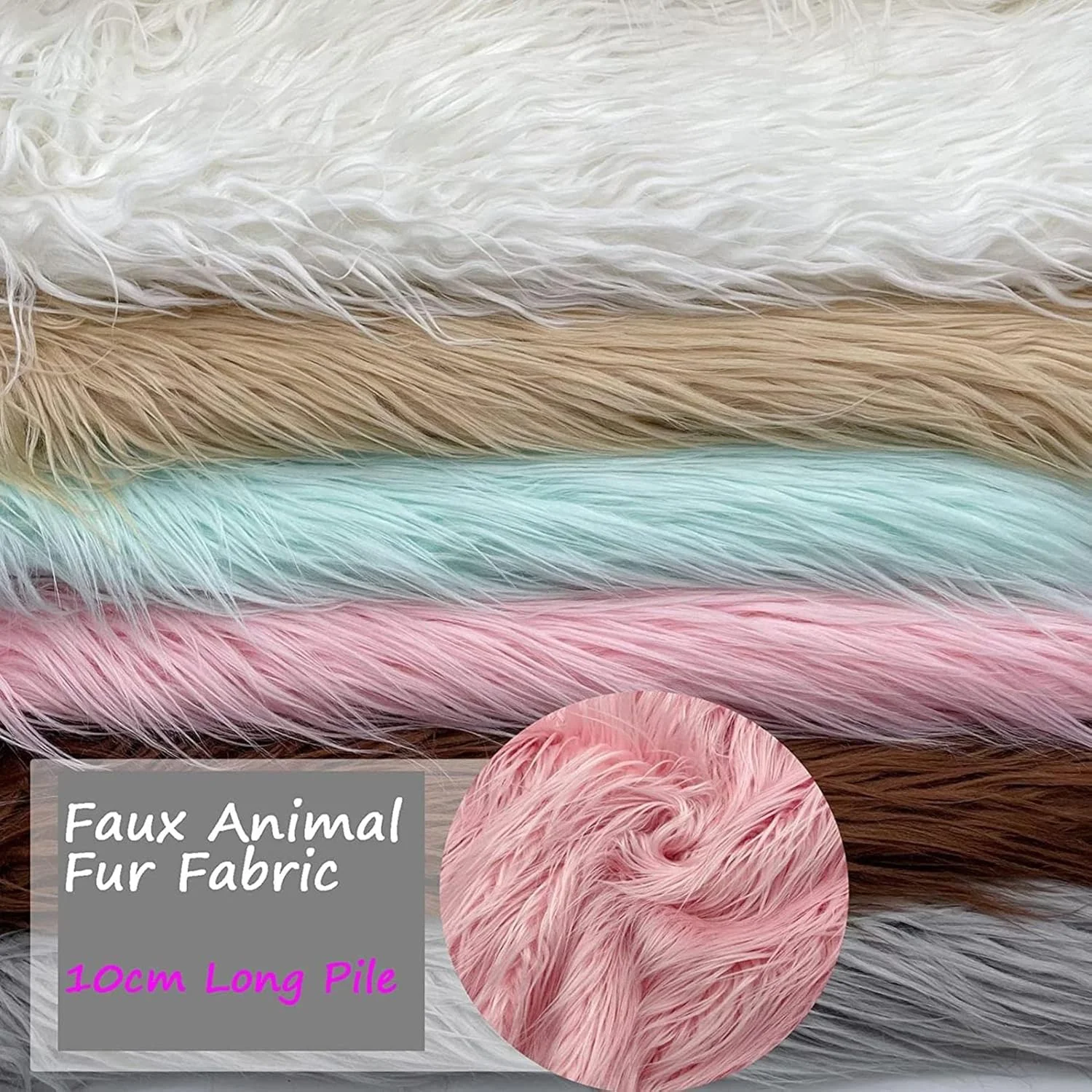 پارچه خز مصنوعی با کیفیت ADSWIN، پرز بلند 10 سانتی متری، نرم، مخمل خواب دار، خز مصنوعی نرم، لوازم صنایع دستی DIY، سرگرمی، لباس، دکوراسیون (اندازه: 160x100 سانتی متر، رنگ: خاکستری)