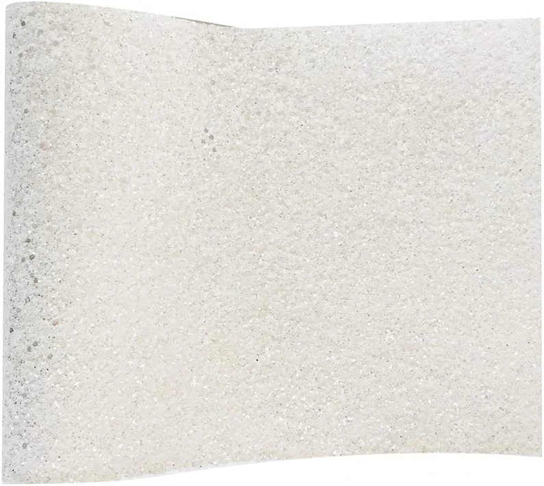 پارچه چرم مصنوعی اکلیلی بسیار ضخیم SOV، مناسب برای جاکلیدی، پاپیون، کیف صنایع دستی، روکش کیف، تکه دوزی خیاطی، صنایع دستی DIY، پشت ضخیم بوم، 21cm x 135cm، 1 رول (سفید)