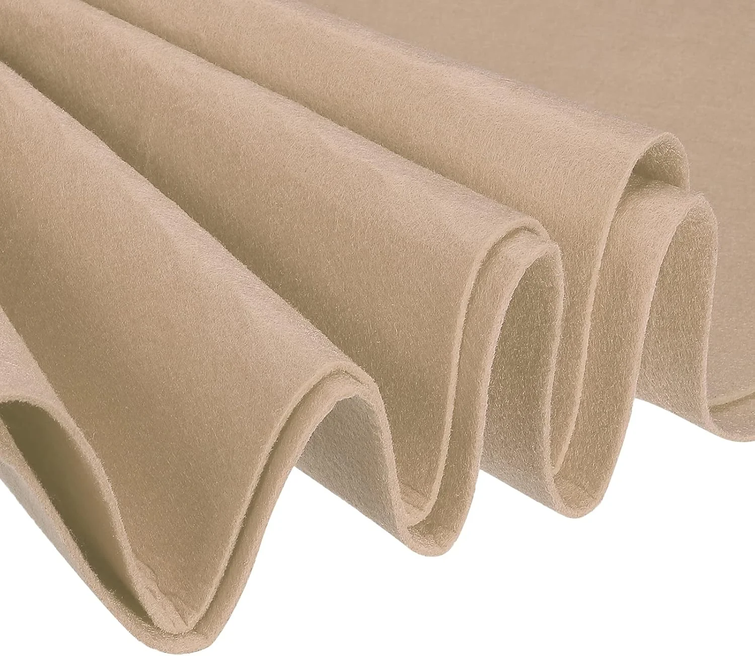 ورقه‌های پارچه نمدی نرم اکریلیک، ورقه‌های فیبر کرافت بژ 100 سانتی متر در 100 سانتی متر مربع ضخامت 2 میلی متر برای هنرها و صنایع دستی DIY