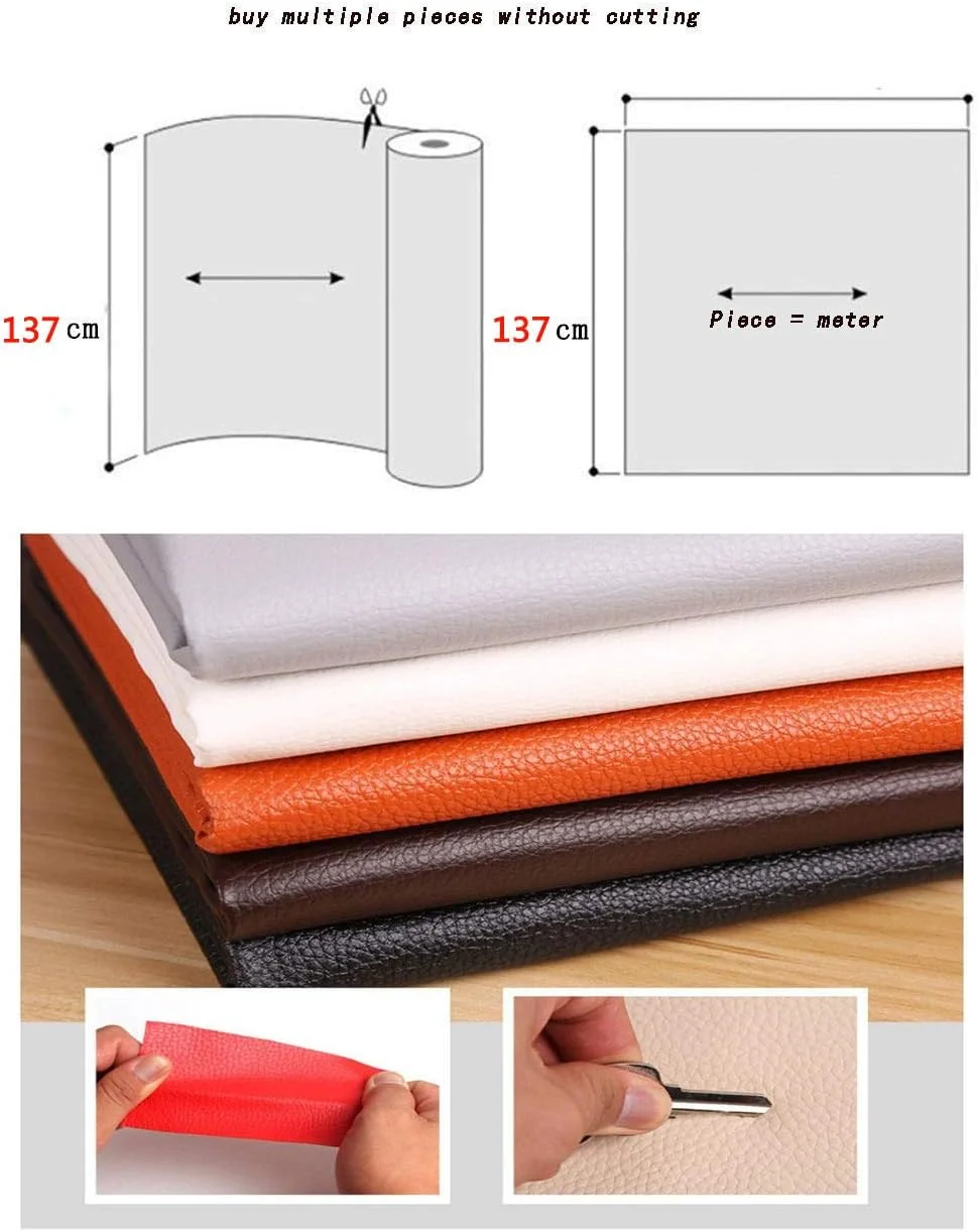 پارچه چرم مصنوعی، چرمینه، وینیل، پارچه چرمی برای پوشاک، خیاطی، روکش مبلمان، چرم مصنوعی، چرمینه، نوار چرمینه خود چسب، پچ تعمیر چرم اصل - سبز روشن 1.37x15 متر