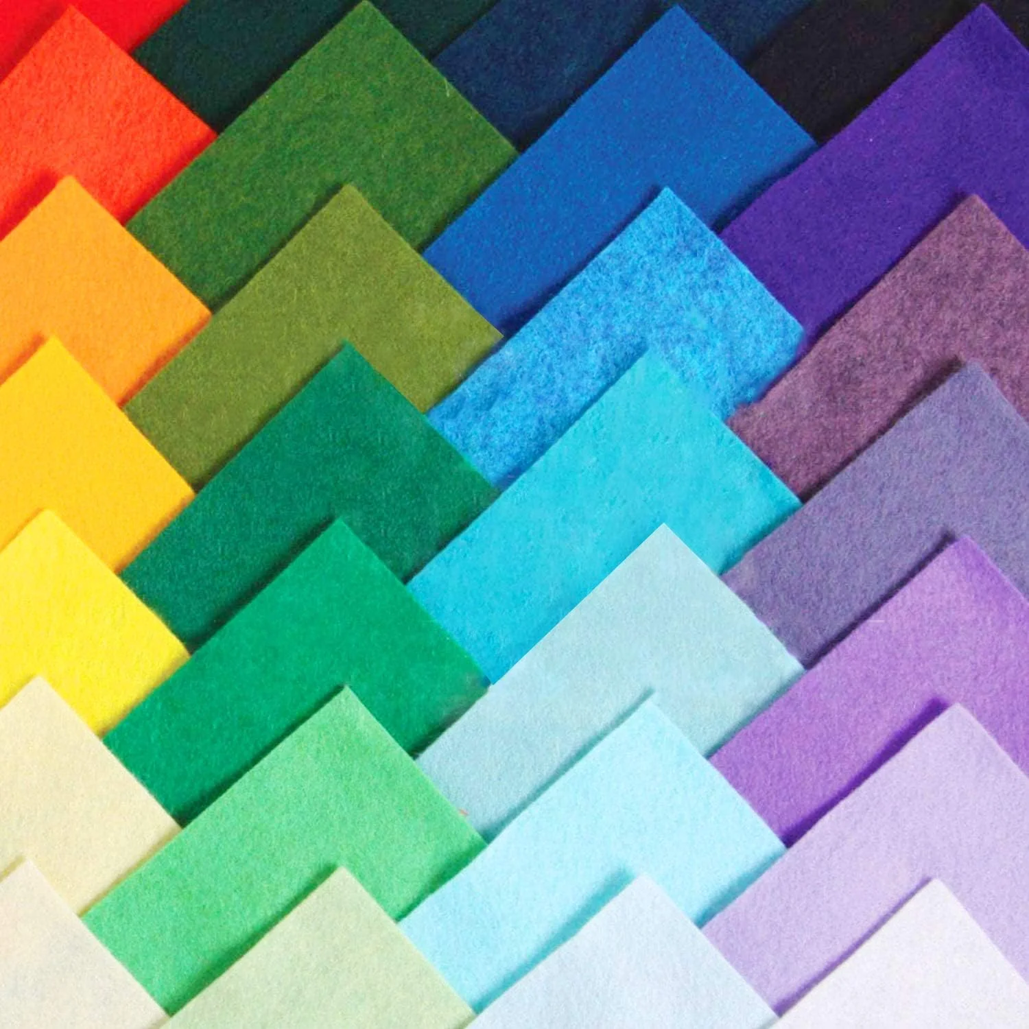 پک 50 عددی پارچه نمدی سفت POTTIIS، ابعاد 30 در 30 سانتی متر، ضخامت 1 میلی متر، رنگ های متنوع، مناسب برای کاردستی