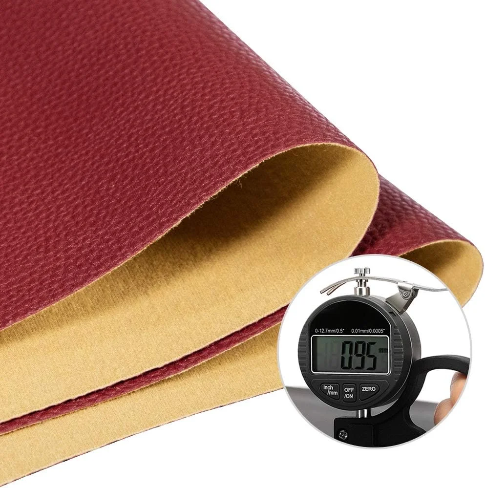 پارچه چرم مصنوعی نرم TORRAMI، 2 یارد 137 سانتی متر در 183 سانتی متر، ضخامت 0.95 میلی متر، مناسب برای روکش مبلمان، صنایع دستی DIY، طرح سنگریزه ای، بورگاندی