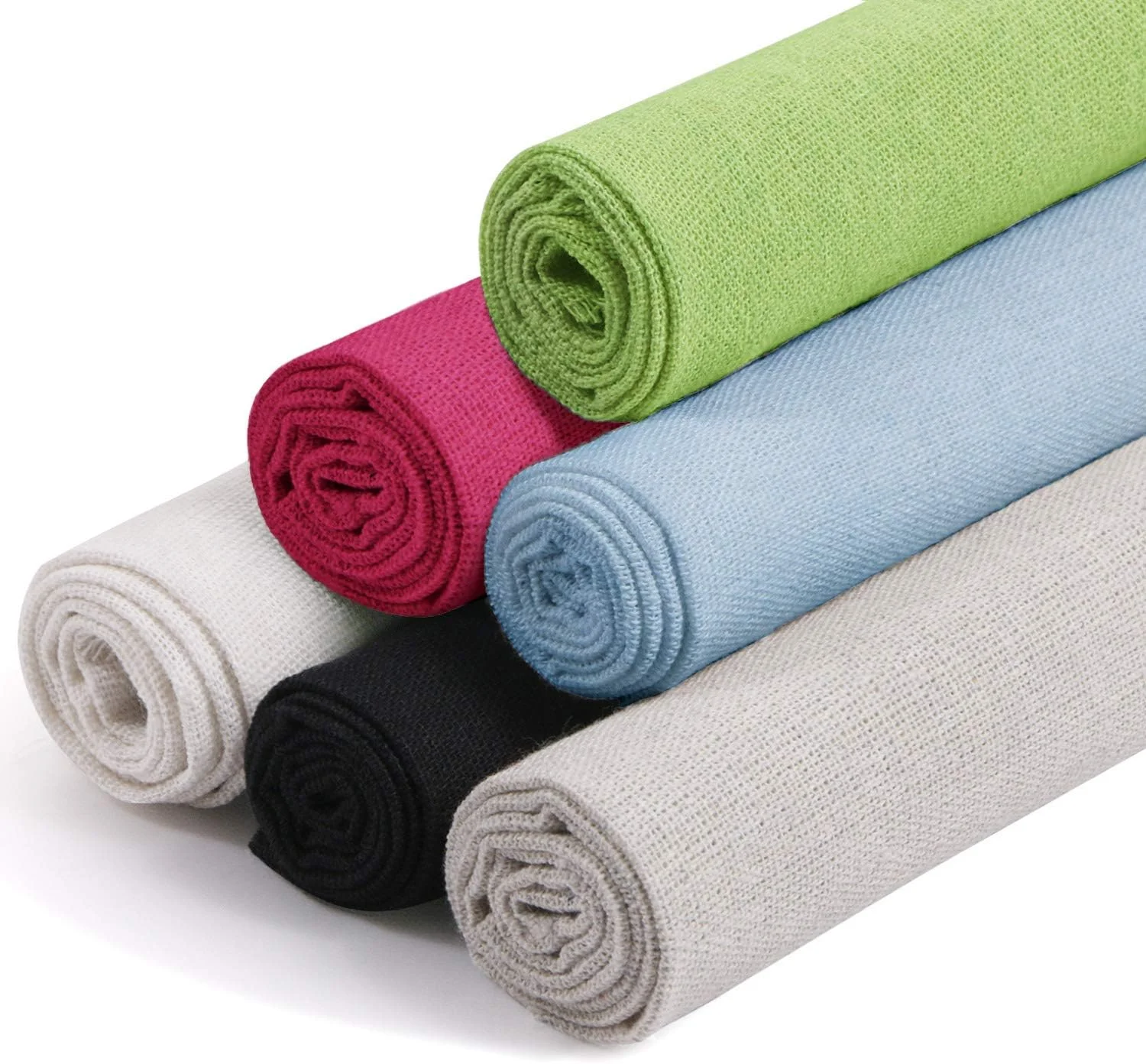 پارچه کتانی گلدوزی KISSBUTY، پارچه کتانی 6 رنگ برای ساخت لباس، تزئین گلدان، گلدوزی و پارچه کوک متقاطع، 50 در 50 سانتی متر (6 رنگ)