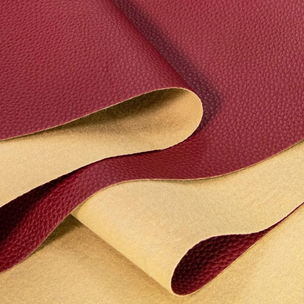 پارچه چرم مصنوعی نرم TORRAMI، 2 یارد 137 سانتی متر در 183 سانتی متر، ضخامت 0.95 میلی متر، مناسب برای روکش مبلمان، صنایع دستی DIY، طرح سنگریزه ای، بورگاندی