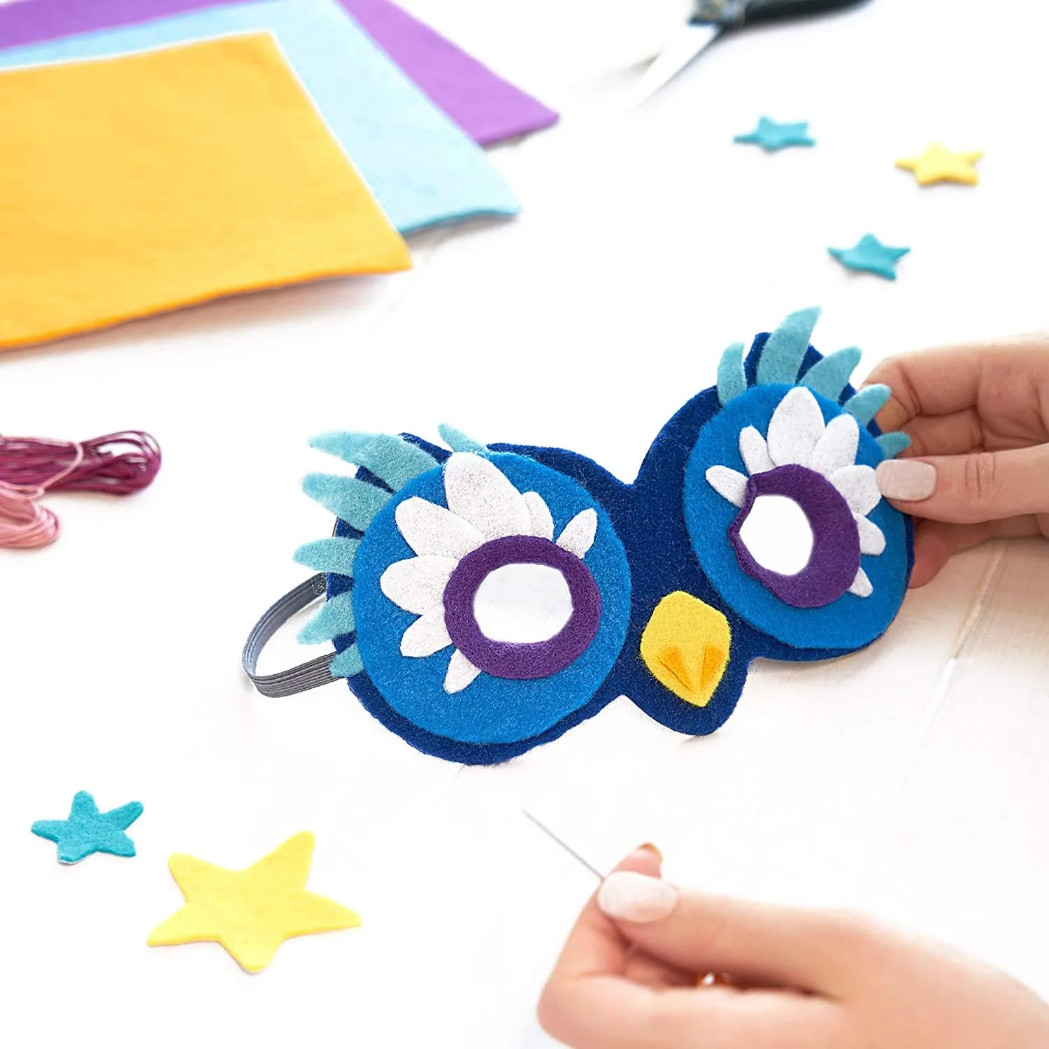 پک 50 عددی پارچه نمدی سفت POTTIIS، ابعاد 30 در 30 سانتی متر، ضخامت 1 میلی متر، رنگ های متنوع، مناسب برای کاردستی