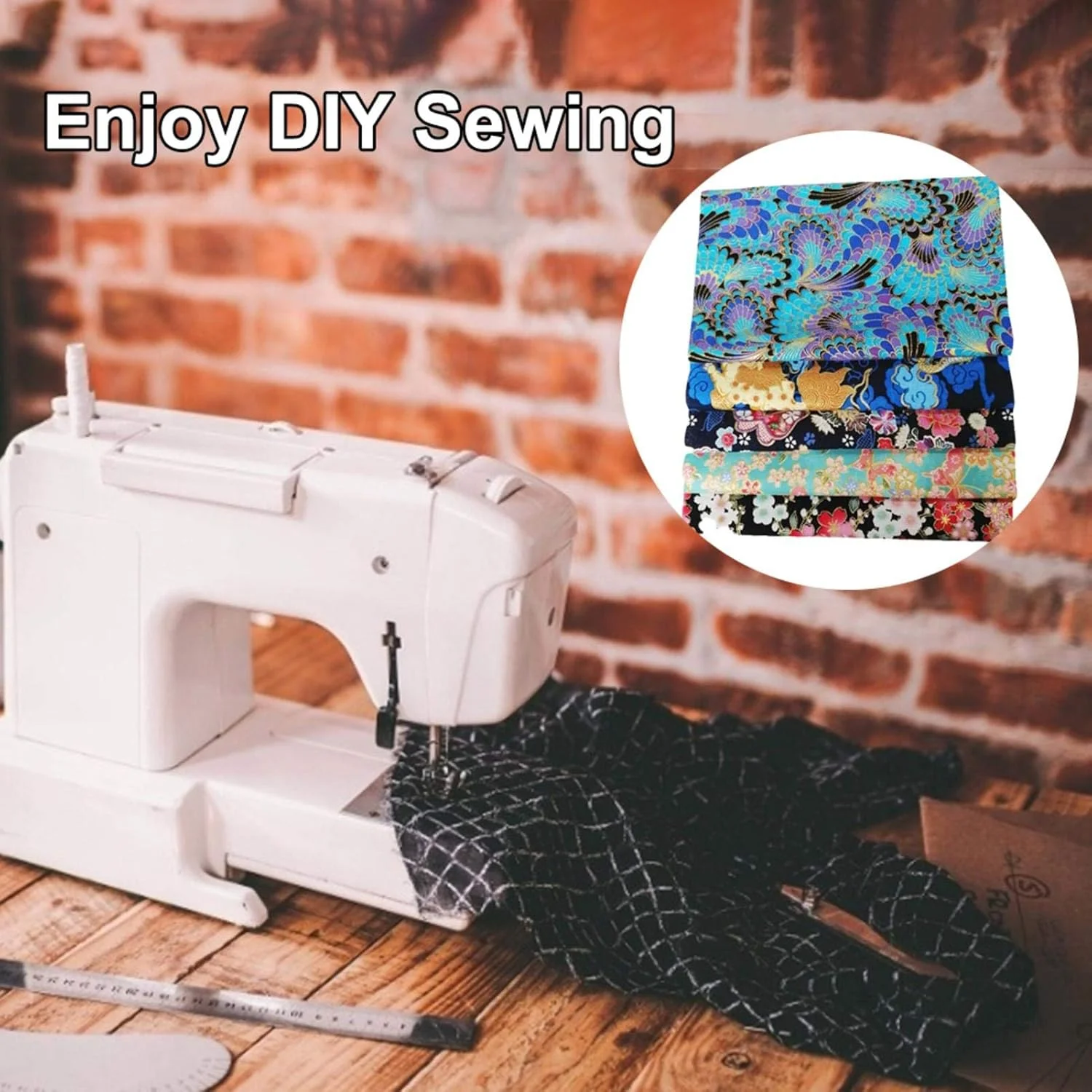 پارچه نخی ژاپنی ZIYUMI، بسته پارچه خیاطی 5 تکه، مربع 50 سانتی متر، لحاف دوزی DIY، تکه های بزرگ، پارچه نخی، پارچه تکه دوزی برای تکه دوزی، اسکرپ بوک.