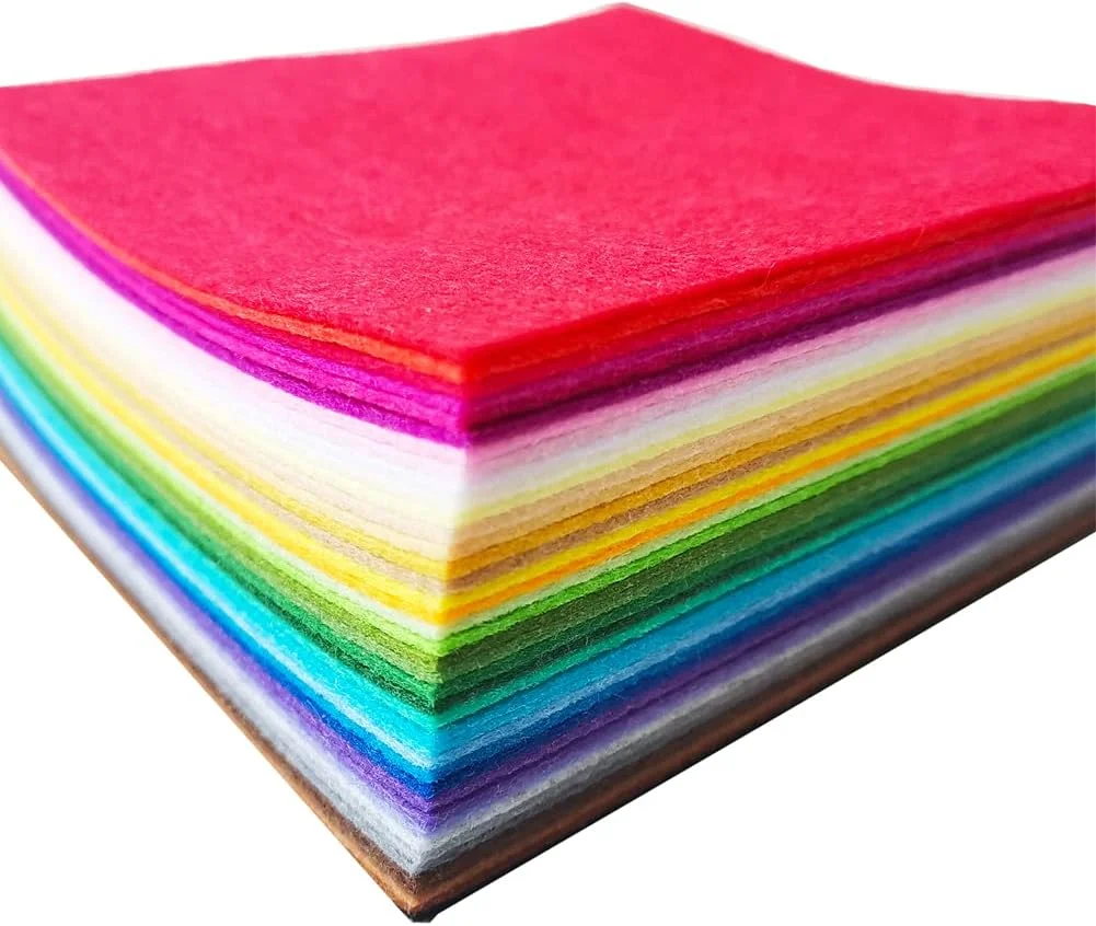 برگه های نمدی ZGXY، بسته 40 عددی، 20 در 30 سانتی متر، ضخامت 1 میلی متر، پارچه نمدی نرم، برش خورده برای خیاطی و صنایع دستی، پارچه های رنگی با کیفیت برای کاردستی و پروژه های DIY.