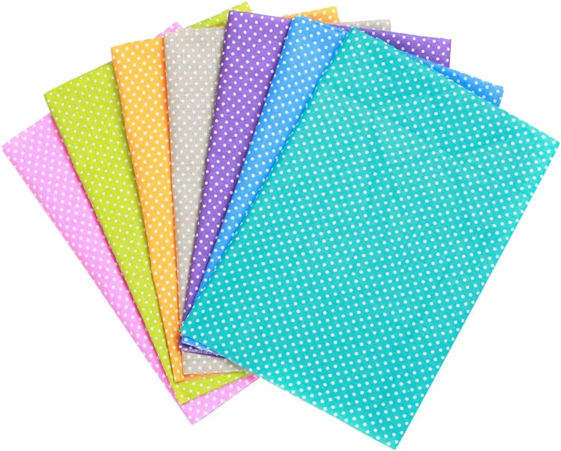 FUHULU بسته 7 عددی پارچه ای طرح سال، پارچه های تصادفی برای خیاطی مربعی، رنگی، خانگی، پارچه ای، صنایع دستی، کیف پول، لوازم جانبی خلاقانه برای اسکرپ بوک، تکه دوزی DIY، پنبه ای، لحاف دوزی دست ساز