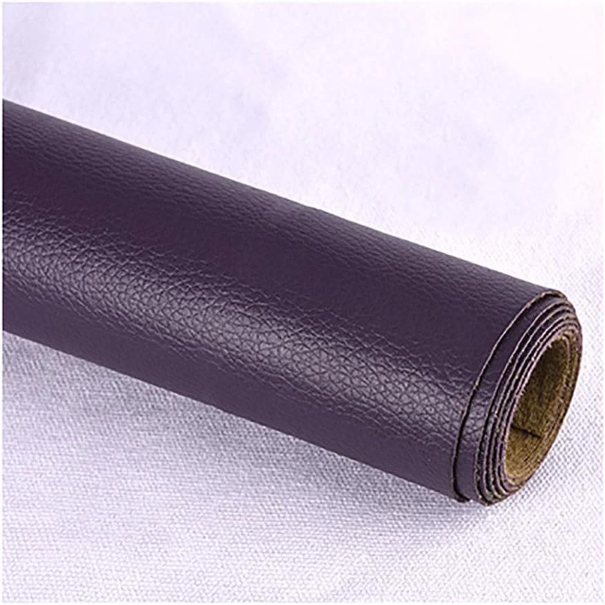 XCYYBB پارچه چرم مصنوعی روکش پارچه ای برای تعمیر چرم، کیت تعمیر چرم برای مبل، پارچه روکش چرمی بافت دار - بنفش تیره 1.37x20 متر