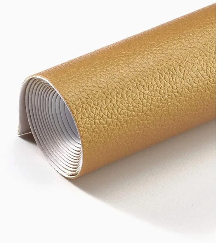 XCYYBB پارچه چرمی مصنوعی برای تعمیرات، پارچه روکش چرمی، متریال چرم مصنوعی، پارچه چرمی خود چسب، پچ خود چسب چرمی برای مبل، صندلی ماشین - طلایی 1.38×9 متر