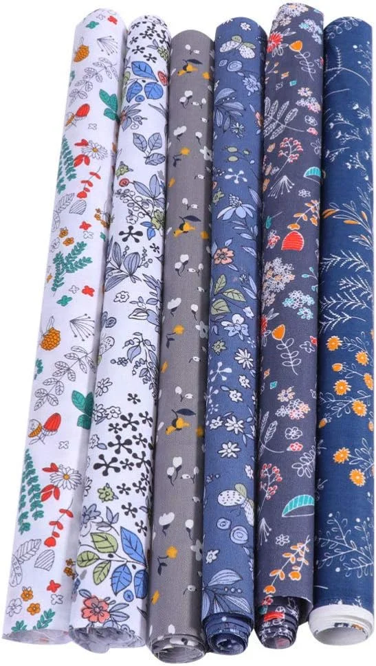 ZHUGI بسته 6 عددی پارچه نخی صنایع دستی، تکه دوزی، پارچه کرکی، خیاطی DIY، اسکرپ بوک، لحاف دوزی