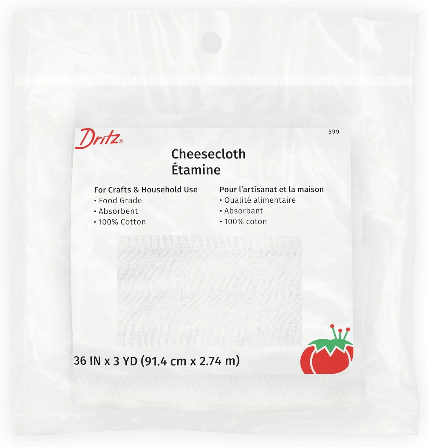 پارچه پنیرسازی دریترز - 3 یارد در 3 یارد، سفید، 36 اینچ در 3 یارد