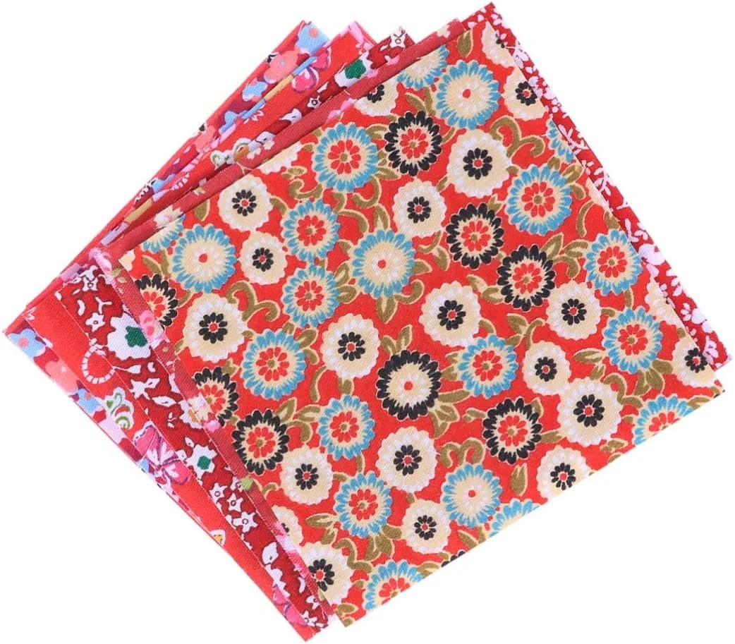 ZHUGI بسته 10 عددی پارچه نخی طرح گل، پارچه مربعی مناسب برای صنایع دستی، تکه دوزی، خیاطی، ساخت آلبوم عکس و کارهای دستی ZHUGI بسته 10 عددی پارچه نخی طرح گل، پارچه مربعی مناسب برای صنایع دستی، تکه دوزی، خیاطی، ساخت آلبوم عکس و کارهای دستی