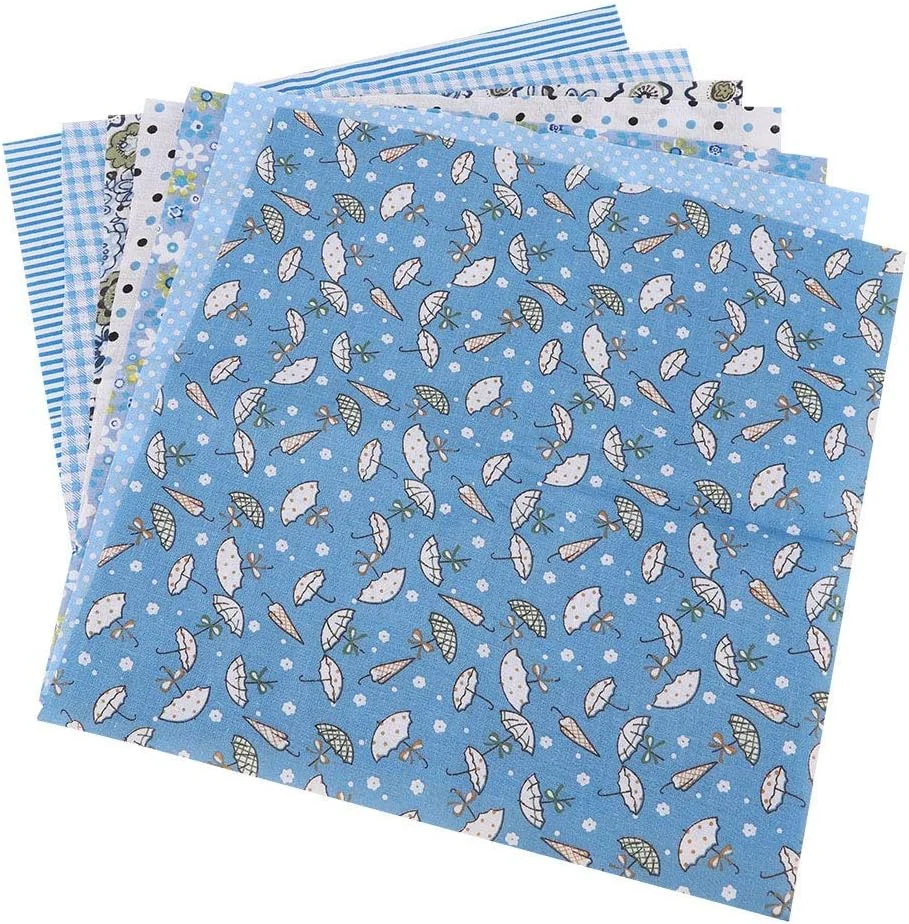 BABAUU بسته های پارچه ای 7 تکه ای، جنس پارچه نخی گلدار برای خیاطی، پارچه های آبی با الگوهای مختلف، بسته های پارچه ای برای صنایع دستی DIY، خیاطی، تکه دوزی، 50 x 50 سانتی متر BABAUU بسته های پارچه ای 7 تکه ای، جنس پارچه نخی گلدار برای خیاطی، پارچه های آبی با الگوهای مختلف، بسته های پارچه ای برای صنایع دستی DIY، خیاطی، تکه دوزی، 50 x 50 سانتی متر