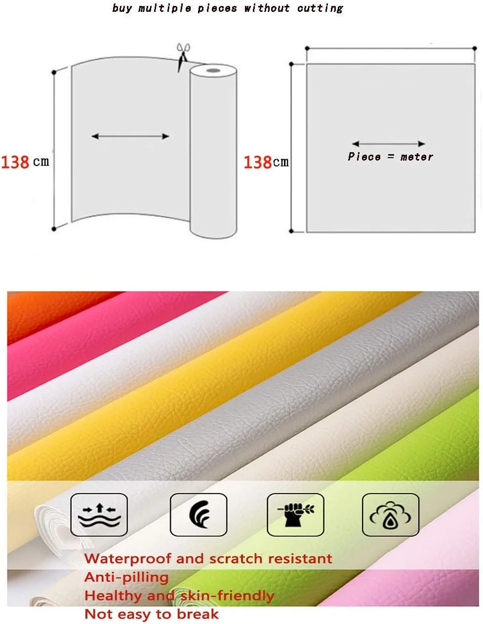 ورق پارچه چرمی مصنوعی PVC مدل XCYYBB، پارچه طرح چرم لیچی با پشتی کرباس، چرم مصنوعی برای روکش مبلمان، مناسب برای کیف، کلاه، جواهرات، کاردستی مو، خیاطی و تزئینات - آبی دریاچهای 1.38x3 متر ورق پارچه چرمی مصنوعی PVC مدل XCYYBB، پارچه طرح چرم لیچی با پشتی کرباس، چرم مصنوعی برای روکش مبلمان، مناسب برای کیف، کلاه، جواهرات، کاردستی مو، خیاطی و تزئینات - آبی دریاچهای 1.38x3 متر