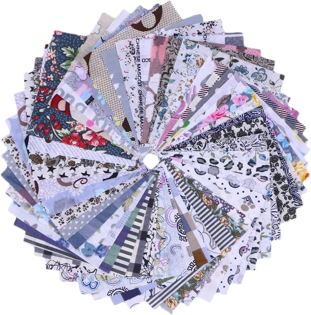مالینک بسته 50 عددی پارچه تکه دوزی، پارچه نخی مناسب خیاطی، پارچه گلدار برای صنایع دستی DIY و لباس کودک