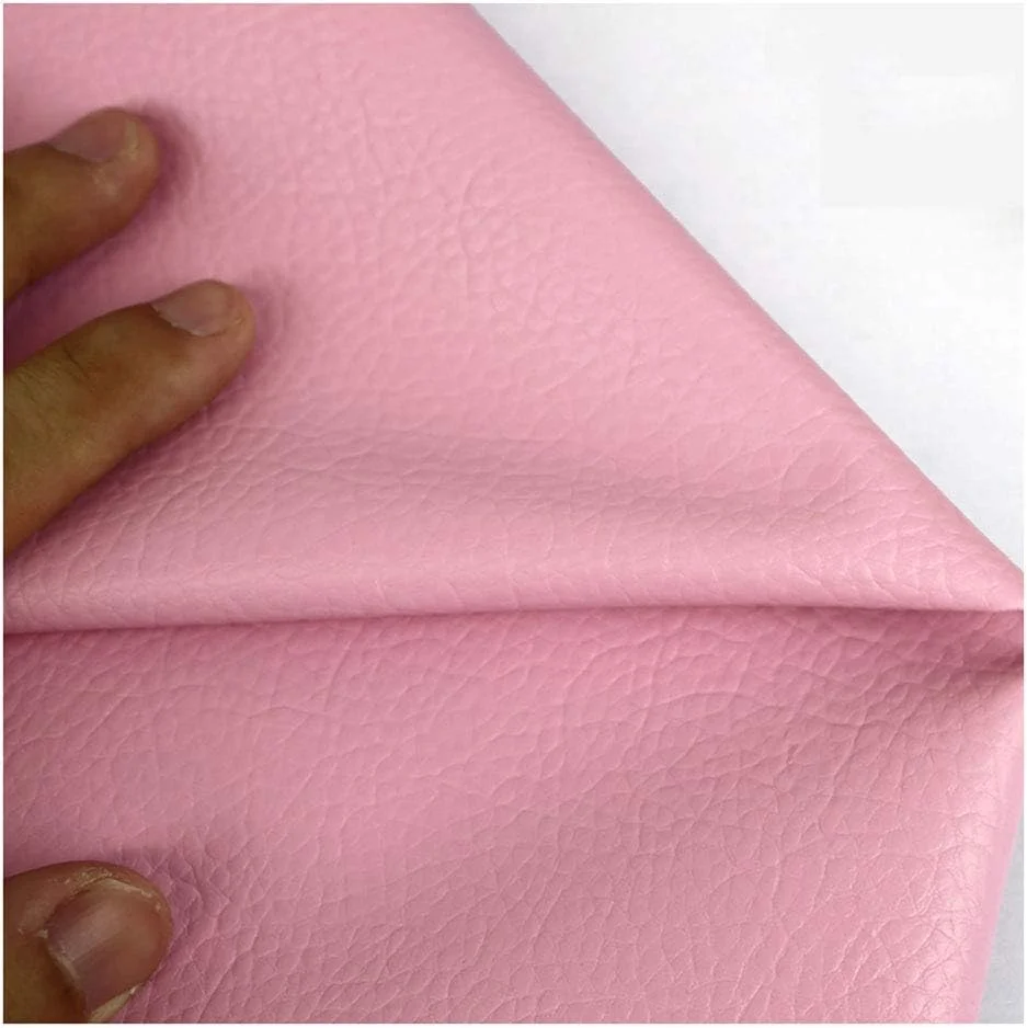 XCYYBB رول چرم مصنوعی، پارچه چرمی روکش دار، مواد بافت دار تزئینی، مناسب برای صندلی چرمی، مبل، پاپیون، گوشواره، کیف دستی، کیف پول، خیاطی، ساخت پارچه های روکش دار - صورتی 1.38x4 متر