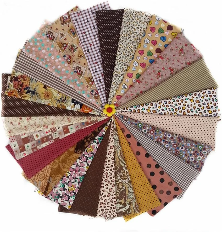 پارچه نخی، بسته های پارچه لحافی، پارچه های تکه دوزی خیاطی، کاردستی DIY، 25 عدد