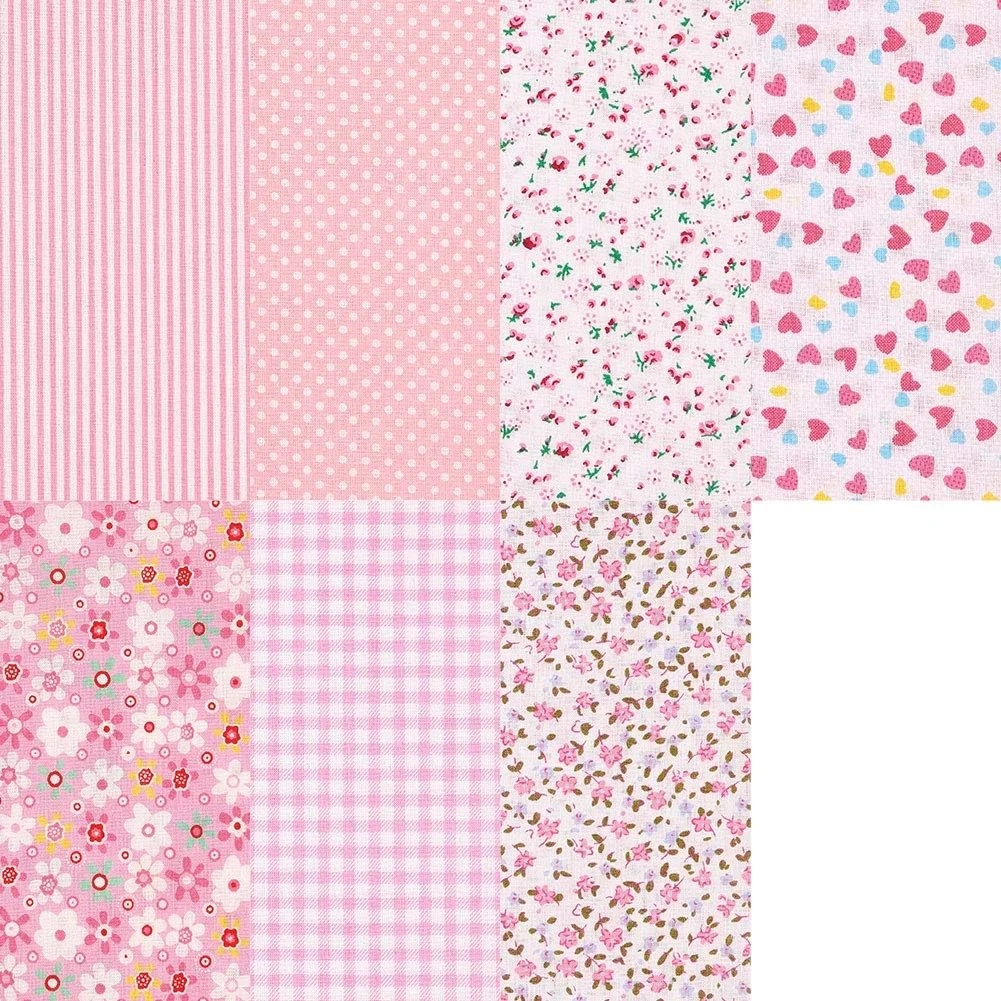 بسته پارچه ای نخی 7 تکه ای برای کاردستی، تکه دوزی، خیاطی، الگوهای مختلف پارچه ای برای ساخت آلبوم عکس و هنرهای دستی (صورتی)، ابعاد 50x50 سانتی متر بسته پارچه ای نخی 7 تکه ای برای کاردستی، تکه دوزی، خیاطی، الگوهای مختلف پارچه ای برای ساخت آلبوم عکس و هنرهای دستی (صورتی)، ابعاد 50x50 سانتی متر